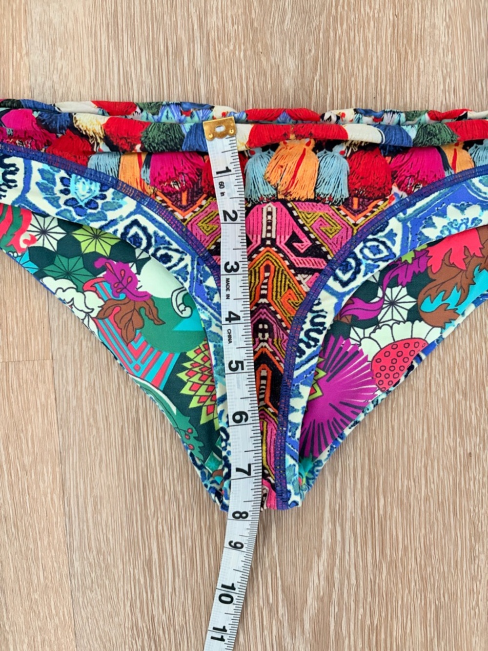 Maaji Vibrant Blue/Pink Boho Halter Top Low Rise Reversable Bikini-M/L - Picture 4 of 8